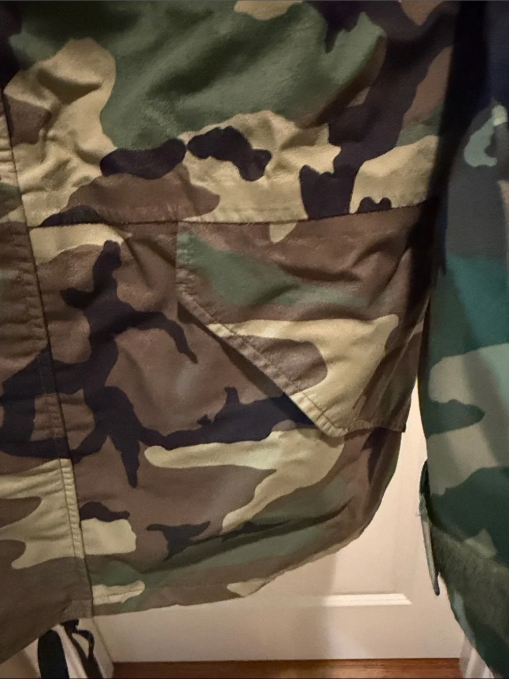 Classic Woodland Camo Military Field Jacket with Hood